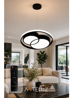 Arteluz Çift Yuvarlak Model Modern Sarkıt Avize (50 Cm)