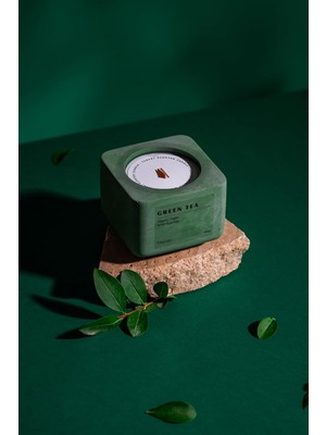 Die Grup Tr %100 Soya Wax Organik Beton Mum & Saksı - Green Tea