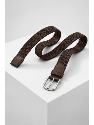 Wakha Unisex Kahverengi Esnek Örgülü Kemer 3.5 cm - Spor Tasarım