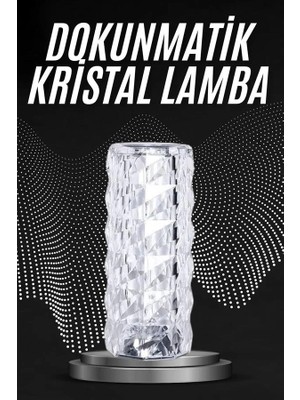 Milas Toptan mt Kristal Lamba Masa Lambası Şarjlı Masa Lambası Dokunmatik Sensör USB Şarjlı