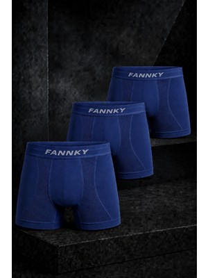 Meca Erkek Rahat Esnek Seamless 3 Lü Lacivert Boxer