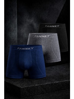 Meca Erkek Rahat Esnek Seamless 3 Lü Boxer Füme