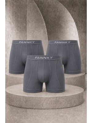 Meca Erkek Casual Comfort Günlük 3 Lü Gri Boxer