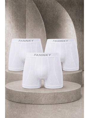 Meca Erkek Casual Comfort Günlük 3 Lü Beyaz Boxer