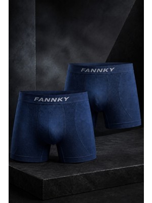 Meca Erkek Rahat Esnek Seamless 2 Li Lacivert Boxer