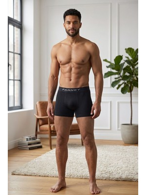 Meca Erkek Rahat Esnek Seamless Siyah Boxer