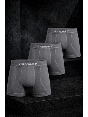 Meca Erkek Rahat Esnek Seamless 3 Lü Gri Boxer