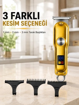 Meks T Bıçaklı Erkek Tıraş Makinesi USB Şarjlı LED Göstergeli Turbo Özellikli Saç Sakal Kesme Makinesi - Bayi Depom