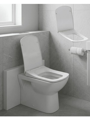 Milas Toptan mt Kare Slim Klozet Kapağı Sessiz Kapanma Dayanıklı Tasarım