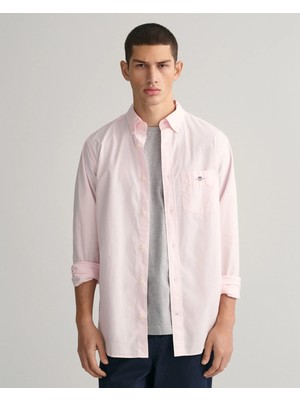 Gant Erkek Pembe Regular Fit Düğmeli Yaka Poplin Gömlek