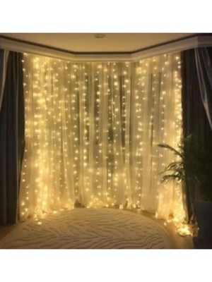 Milas Toptan mt Perde LED 3 Metre Kumandalı 8 Ayrı Moda Sahip 3MX3M ( 3 mt x 3 mt ) Perde LED Peri LED USB