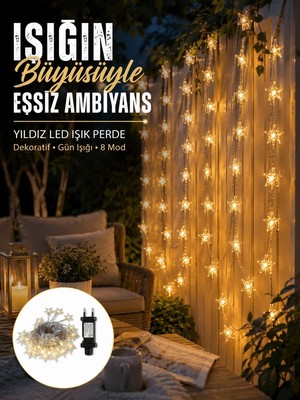 Milas Toptan mt Dekoratif Yıldız LED Aydınlatma 20 Ledli 5 Metre Günışığı Yeni Nesil
