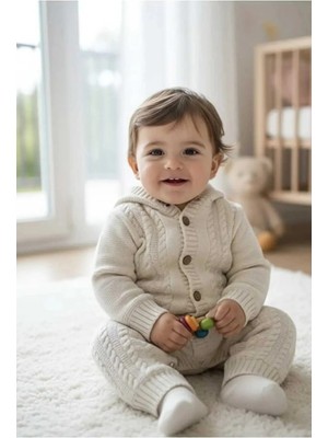 Ersin Bebe Unisex Triko Peluş Astarlı Bej Tulum