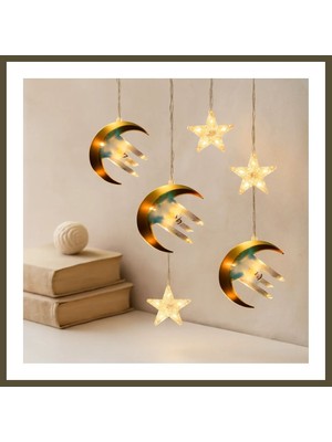 Northcity Ramazan LED Perde Lamba 3m Fişli Eklemeli Hilal Cami Yıldız Bx
