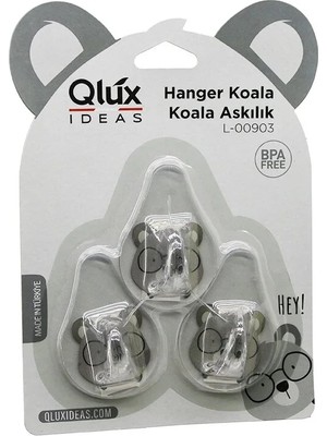 Milas Toptan Milas 3pcs Koala Askı Şeffaf Askı Yapışkanlı Montaj