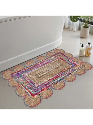2'li Set Banyo Paspası, Yumuşak Banyo Halısı, Kaymaz Dot Tabanlı, Su Emici, Makinede Yıkanabilir - 40X60-50 x 80 cm