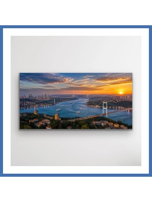 Evçem 3 Boğaz Manzaralı Istanbul Kanvas Tablo 40X80 cm Evcem