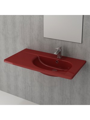 Bocchı Bocchi̇ Taormina Etajerli̇ Lavabo 85CM - Parlak Kirmizi 1020-019-0126