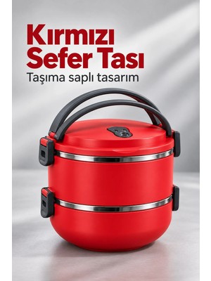 Milas Toptan Milas Sızdırmaz Kapaklı Iki Katlı Sefer Tası Beslenme Kabı