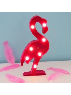 Uravas Store Dekoratif Gece Lambası 30X18 cm LED Işıklı Flamingo