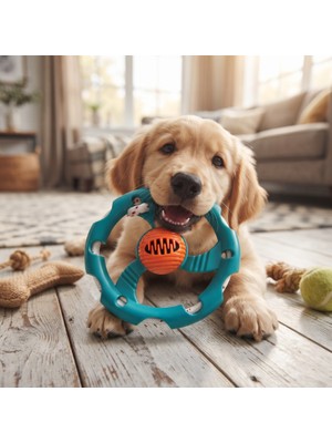 Ttt Halatlı Frizbi Köpek Isırma Oyuncağı - Mama Ödüllü Mekanizma