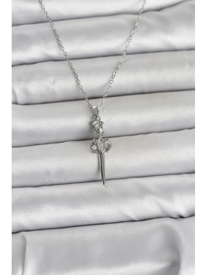 Uravas Store Gümüş Renkli Çelik Zincir Kolye 1 Adet