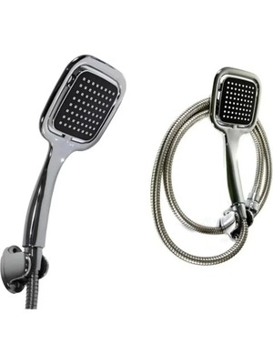 Uravas Store Uraselect Siyah Duş Seti El Duşu Başlığı Spiral Hortum Dayanıklı Banyo Duş Aksesuarı