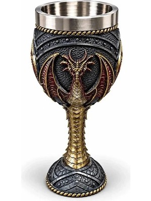 Uravas Store Uraselect Ejderha Tasarımlı 3D Kapartmalı Paslanmaz Çelik Kadeh Kupa TCX6512