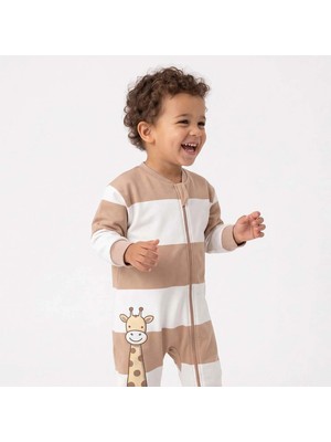 Hellobaby Erkek Bebek Uyku Tulumu 1 Tog Hayvan Baskılı Bisiklet Yaka Fermuarlı Uzun Kol Uzun Paça