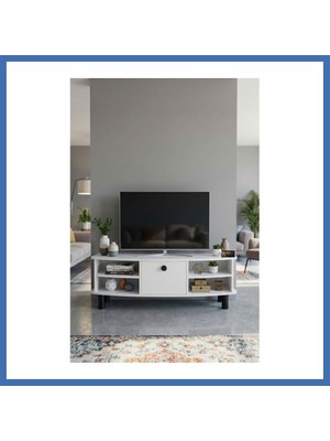 Evçem Vienna Tv Sehpası Suntalam Beyaz 136X44 cm Evcem