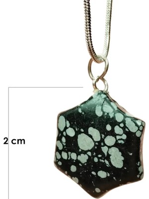 Uravas Store Uraselect Obsidyen Doğal Taşı Zincirli El Yapımı Kolye Uç: 2 cm Zincir: 20 cm Kutulu