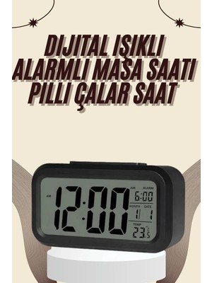 Uravas Store Uraselect Dijital Masa Saati Termometreli Takvim Çalar Saat LED Ekran Pilli
