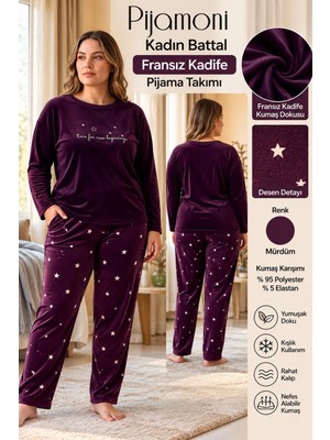 Pijamoni Kadın Battal Fransız Kadife Pijama Takımı 42305 - 1 Adet