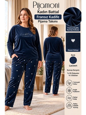 Pijamoni Kadın Battal Fransız Kadife Pijama Takımı 423012 - 1 Adet