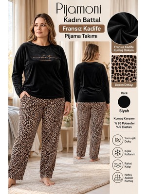 Pijamoni Kadın Battal Fransız Kadife Pijama Takımı 42303- 1 Adet