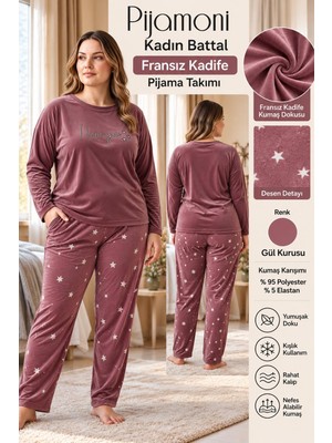 Pijamoni Kadın Battal Fransız Kadife Pijama Takımı 42304 - 1 Adet