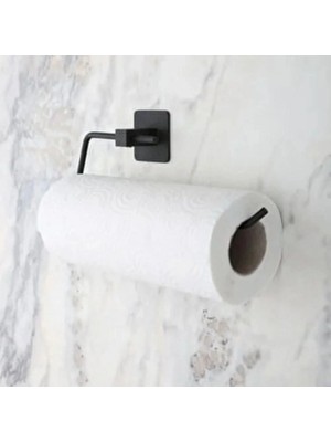 Uravas Store Uraselect Kendiliğinden Yapışkanlı Siyah Paslanmaz Metal Rulo Havluluk Aparat