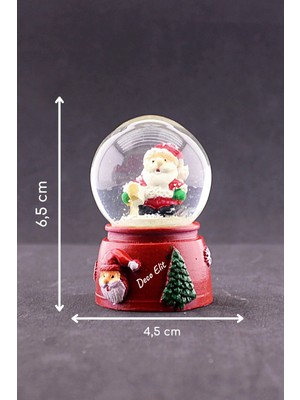 Uravas Store Uraselect Yeni Yıl Noel Baba Temalı Mini Boy Işıklı Kar Küresi 6,5 cm A