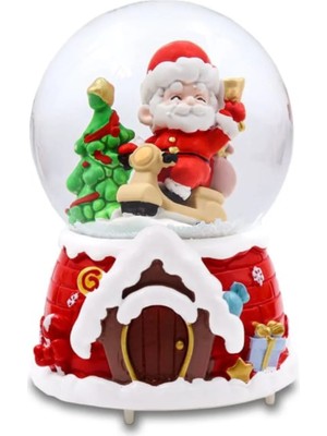 Uravas Store Uraselect Mega Boy 2024 Yılbaşı Tasarımlı 15 cm Otomatik Kar Püskürtmeli Işıklı Müzikli Kar Küresi