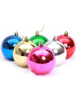 Uravas Store Uraselect 12’li Yılbaşı Çam Ağacı Süsü Renkli – 3 cm Parlak Karışık Renk Top Süsler Noel Çam Ağacı Süsü