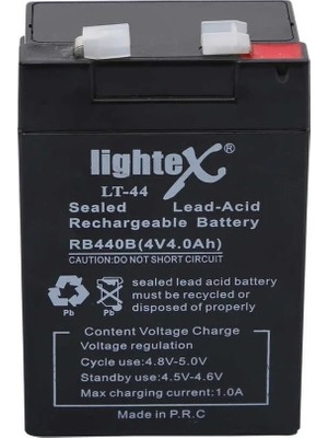 Uravas Store Uraselect Lightex Lt-44 4V 4.0AH Işıldak Fener Aküsü