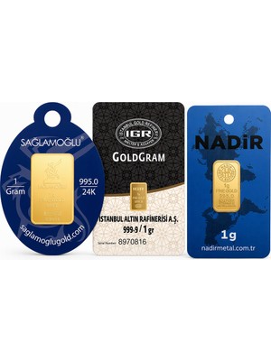 Sanal Kuyumculuk 1 Gram Külçe Altın 24 Ayar Has Altın Sertifikalı Seri Numaralı