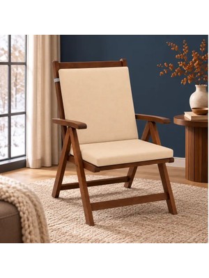 Patiyu Tek Parça Sırtlıklı Sandalye Minderi · 80 × 40 × 4 cm · Bej · 80 × 40 × 4 cm