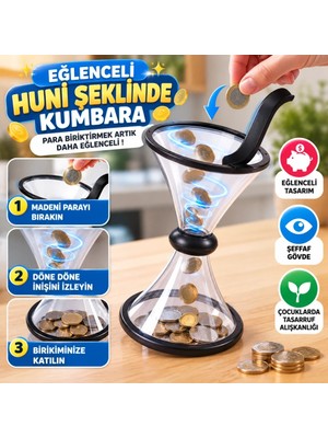 Uravas Store Uraselect Eğlenceli Huni Şeklinde Ilginç Şeffaf Para Biriktirme Kumbarası