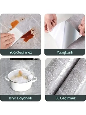 Uravas Store Şık Mermer Desenli Kaplama Kağıdı 5 Metre