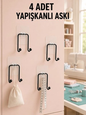 Uravas Store Uraselect 4 Adet Çok Amaçlı Yapışkanlı Askılık Ev Düzenleyici Duvar Askı Seti