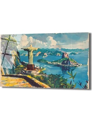GLAZELLA Rio De Janeiro Kurtarıcı Isa Heykeli Cam Tablo
