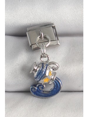 Uravas Store Uraselect 316L Çelik Gümüş Renk Sallantı Kova Burç Model Nomination Charm TCXBC1374