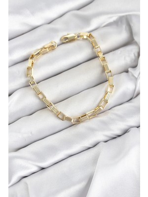 Uravas Store Uraselect cm Kare Halka Model Gold Renk Pirinç Kadın Bileklik TCXBB8592