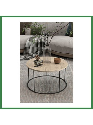 Bezos Terra Yuvarlak Orta Sehpa Bej 70 cm BEZOS16